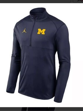 Jordan Navy Quarter-Zip Pullover with Yellow Logos